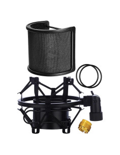 Soporte de choque y filtro anti-pop para micrófono 46-51mm