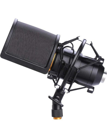 Soporte de choque y filtro anti-pop para micrófono 46-51mm