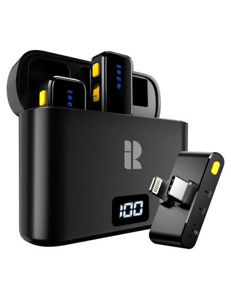 Micrófono Lavalier Inalámbrico Rythflo LM01 con Estuche, 50H Batería Micrófono Lavalier Inalámbrico Rythflo LM01 con Estuche, 50H Batería