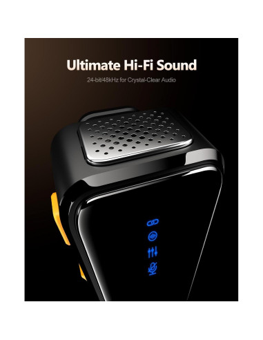 Micrófono Lavalier Inalámbrico Rythflo LM01 con Estuche, 50H Batería