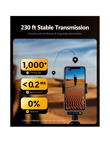 Micrófono Lavalier Inalámbrico Rythflo LM01 con Estuche, 50H Batería