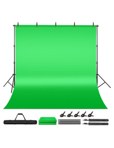 Kit de Fondo Verde Portátil Aiuca 1.98 x 3.05 m con Soporte