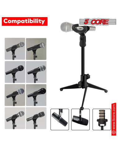 Soporte de Micrófono de Escritorio 5 Core Ajustable 19-30 cm