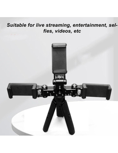 Adaptador de Montaje de Trípode GOWENIC para 3 Teléfonos