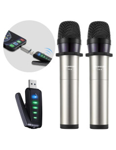 Micrófono Inalámbrico Alvoxcon UM410M USB Doble para PC y iPhone