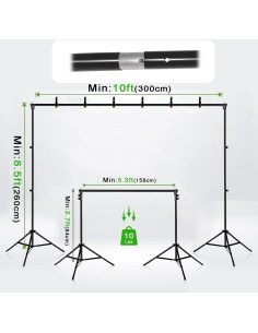 Kit de Fondo Verde Ajustable LOOWVY 3.05x2.59m para Fotografía 2