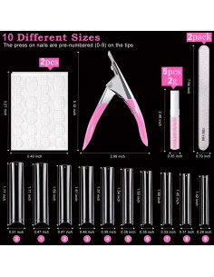 Kit de Uñas Acrílicas AITRAI 500 Piezas Cuadradas con Pegamento 2