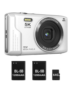 Cámara Digital T TAKMLY 5K, 72MP, Zoom 16X, Pantalla 2.8"