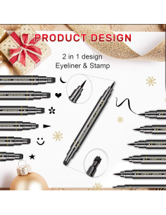 Set de 6 Lápices de Sello Eyeliner Doble Cabeza Erinde 2