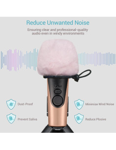 Parabrisas de Micrófono Cubilux Rosa para Apogee HypeMic 2