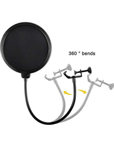 Filtro Pop de Micrófono de Estudio con Cuello de Ganso Ajustable