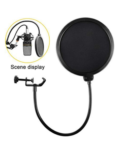 Filtro Pop de Micrófono de Estudio con Cuello de Ganso Ajustable