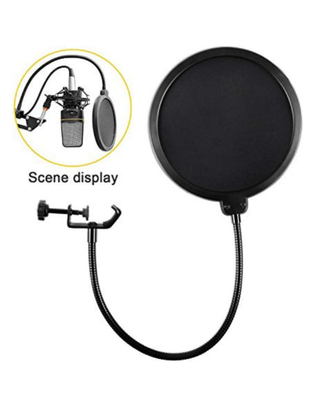 Filtro Pop de Micrófono de Estudio con Cuello de Ganso Ajustable