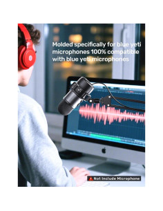 Soporte de choque Borenbuir para micrófono Blue Yeti con filtro anti-pop 2