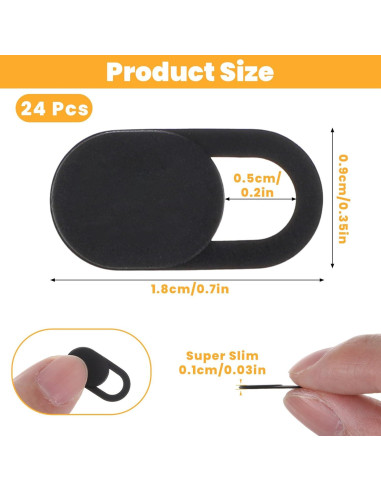 24 Pcs Cubierta de Webcam HJZHII Ultra Fina 1.8x0.9cm