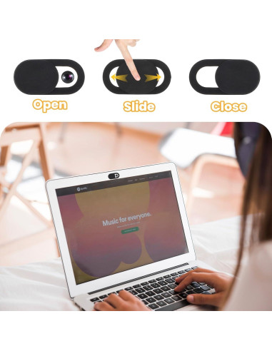 24 Pcs Cubierta de Webcam HJZHII Ultra Fina 1.8x0.9cm