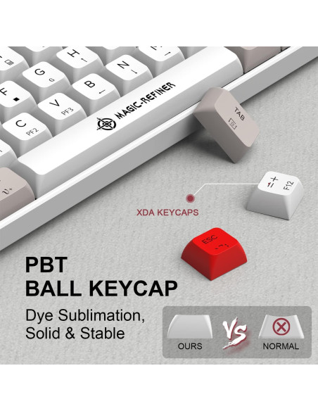 Teclado Mecánico Compacto LexonElec 62 Teclas RGB PBT