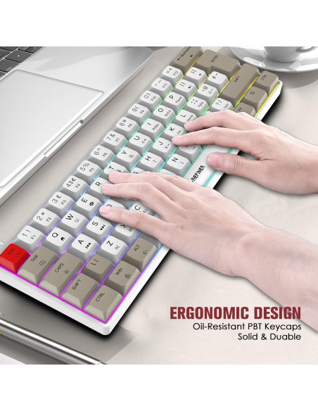 Teclado Mecánico Compacto LexonElec 62 Teclas RGB PBT