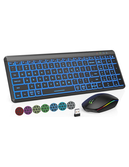 Combo Teclado y Ratón Inalámbricos Bluetooth SABLUTE Negro