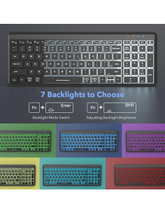 Combo Teclado y Ratón Inalámbricos Bluetooth SABLUTE Negro 2