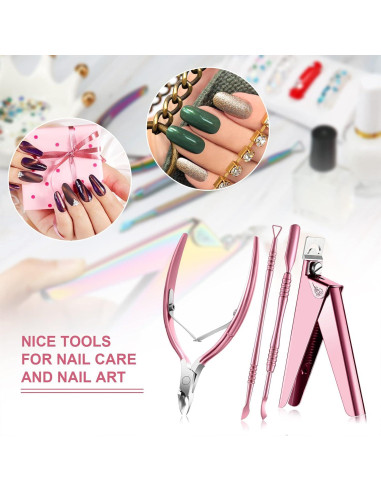 Kit de Cortadores de Uñas Acrílicas Mudder 4 en 1 Acero Inoxidable