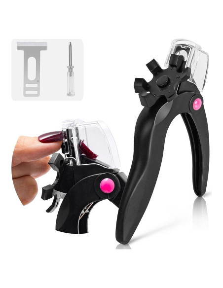 Cortador de Uñas Acrílicas AIRSEE Ajustable con Medidor Negro