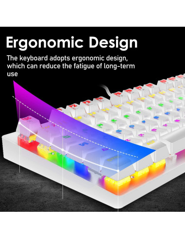 Teclado Mecánico LexonElec K2 Mini 82 Teclas Retroiluminado LED