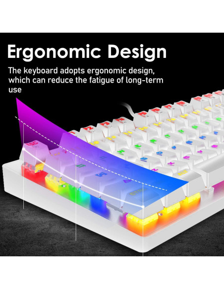 Teclado Mecánico LexonElec K2 Mini 82 Teclas Retroiluminado LED