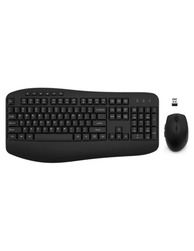 Combo Teclado y Ratón Inalámbrico EDJO con Reposamanos - Negro