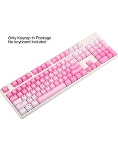 Conjunto de Teclas YMDK 104 PBT Doble Inyección Rosa Brillante 2