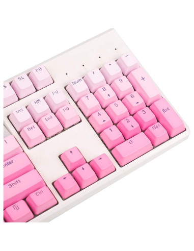 Conjunto de Teclas YMDK 104 PBT Doble Inyección Rosa Brillante