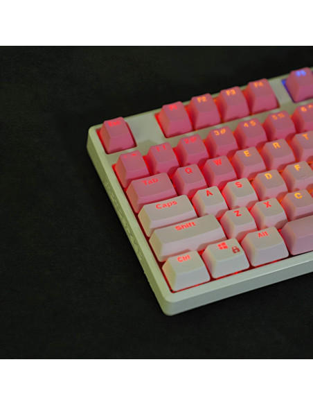 Conjunto de Teclas YMDK 104 PBT Doble Inyección Rosa Brillante