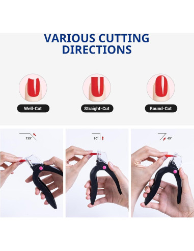 Cortador de Uñas Acrílicas AIRSEE Ajustable con Medidor Negro