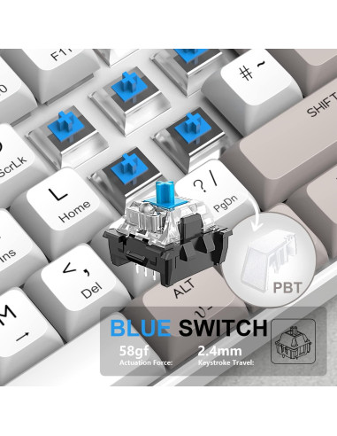 Teclado Mecánico Compacto LexonElec 60% RGB PBT 62 Teclas