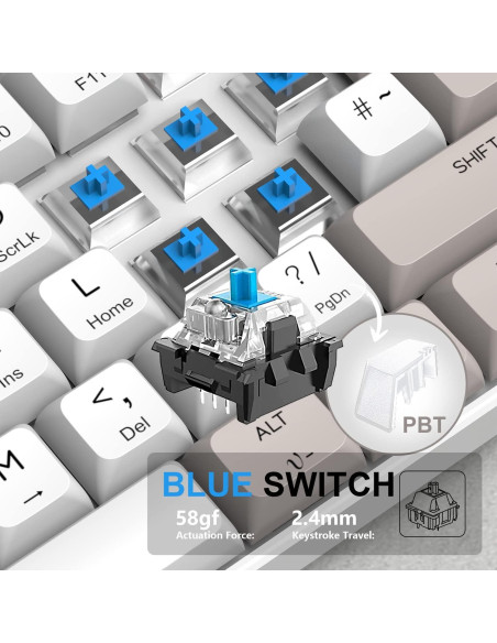 Teclado Mecánico Compacto LexonElec 60% RGB PBT 62 Teclas Teclado Mecánico Compacto LexonElec 60% RGB PBT 62 Teclas