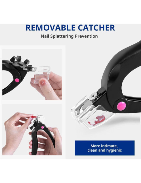 Cortador de Uñas Acrílicas AIRSEE Ajustable con Medidor Negro