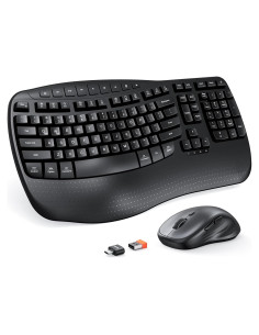 Combo Inalámbrico Teclado y Ratón Ergonómico Meetion Director-D Negro
