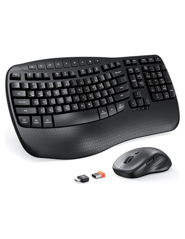 Combo Inalámbrico Teclado y Ratón Ergonómico Meetion Director-D Negro
