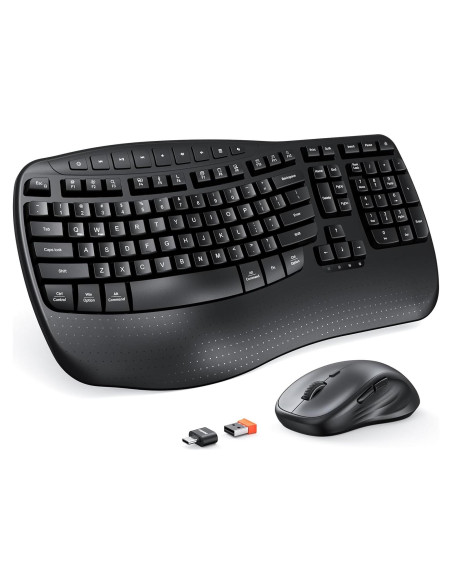 Combo Inalámbrico Teclado y Ratón Ergonómico Meetion Director-D Negro