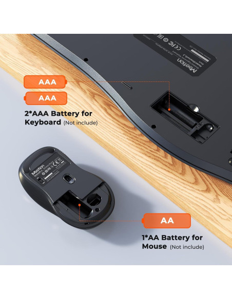 Combo Inalámbrico Teclado y Ratón Ergonómico Meetion Director-D Negro