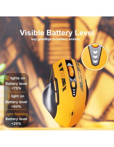 Ratón Inalámbrico Ergonómico Uineer U6 Bluetooth 5.0 Recargable