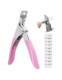 Cortador de Uñas Acrílico C12rtive Rosa con 10 Imán Ajustable