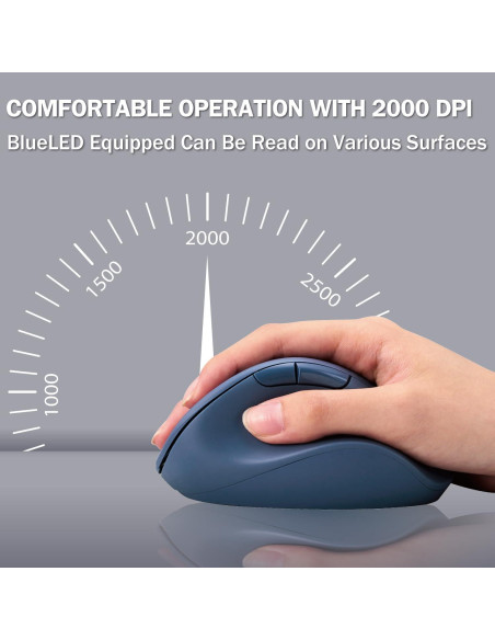 Ratón Inalámbrico Ergonomico ELECOM M-XGM30DBSKBU 2000DPI Azul