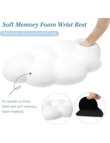 Cojín Reposamuñecas Ergonómico Arisase Blanco 15x9 cm