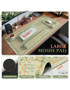 Alfombrilla de Escritorio Ergonómica iCasso Verde Claro 90x40cm 2