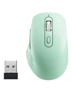 Ratón Inalámbrico NRGYEZ Verde, 3 Niveles DPI, Ergonómico