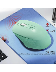 Ratón Inalámbrico NRGYEZ Verde, 3 Niveles DPI, Ergonómico 2