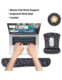 Soporte Reposamuñecas Ergonómico MOSISO + Alfombrilla Negro 2