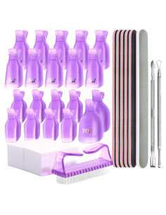 Kit Removedor de Esmalte de Uñas Teenitor - 20 Clips, Lima, Pulidor