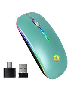 Ratón Inalámbrico KBCASE 2.4G Recargable LED Azul Lago